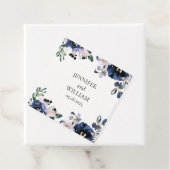 Navy Blauw en Blush Roze Elegant Bloemen Bruiloft Bedankjes Labels (In situ)
