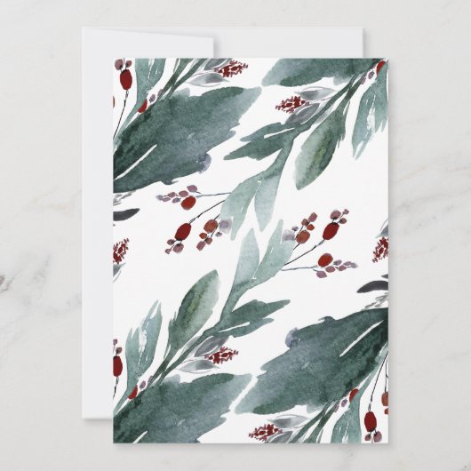 Navy Blauw en Bourgondië Rood Bloemen repetitie di Kaart (Achterkant)