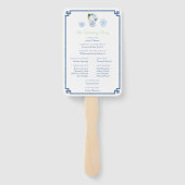 Navy blauw en chartreuse chinoiserie chique bruilo handwaaier (Achterkant)