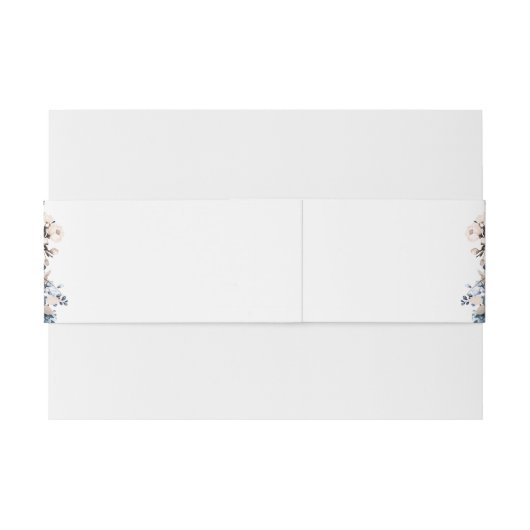 Navy Blauw en Dusty Bruiloft Uitnodiging Belly Ban Uitnodigingen Wikkel (Achterkant Voorbeeld)