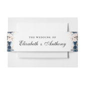 Navy Blauw en Dusty Bruiloft Uitnodiging Belly Ban Uitnodigingen Wikkel (Voorkant Voorbeeld)