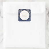 Navy blauw en goud baby shower gunst sticker (Tas)