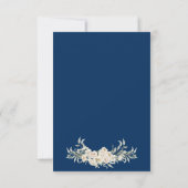 Navy Blauw en Goud Bruiloft Details Behuizing Kaar Kaart (Achterkant)