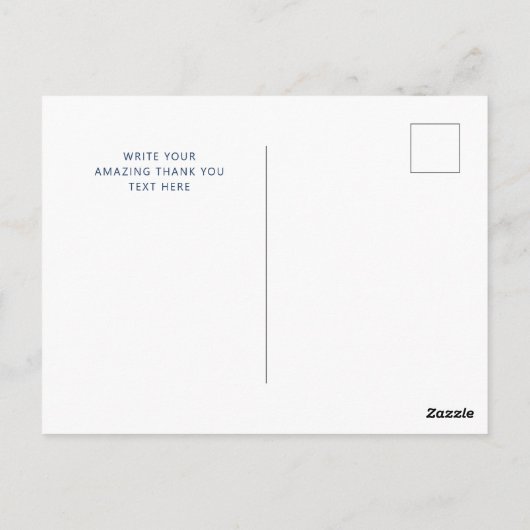 Navy blauw en goud dank u Elegant Universal Briefkaart (Achterkant)