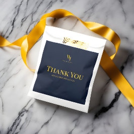 Navy blauw en goud dank u gunsttas - Simple El Bedankzakje