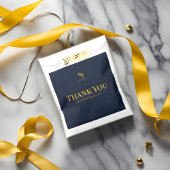 Navy blauw en goud dank u gunsttas - Simple El Bedankzakje