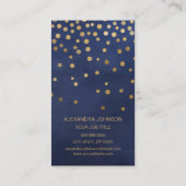 Navy Blauw en Goud Elegante Confetti Make-up Artis Visitekaartje (Achterkant)