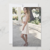 Navy blauw en goud | Fotoafstudeerfeest Kaart (Achterkant)