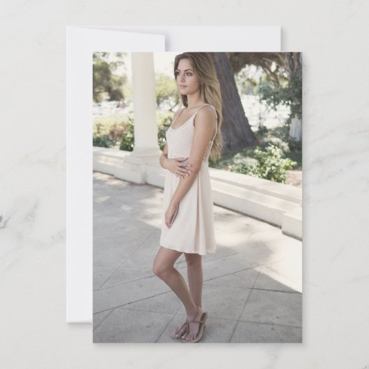 Navy blauw en goud | Fotoafstudeerfeest Kaart (Achterkant)