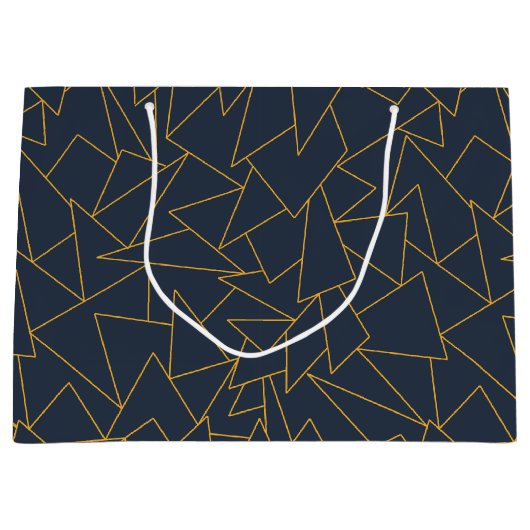 Navy blauw en goud groot cadeauzakje (Voorkant)