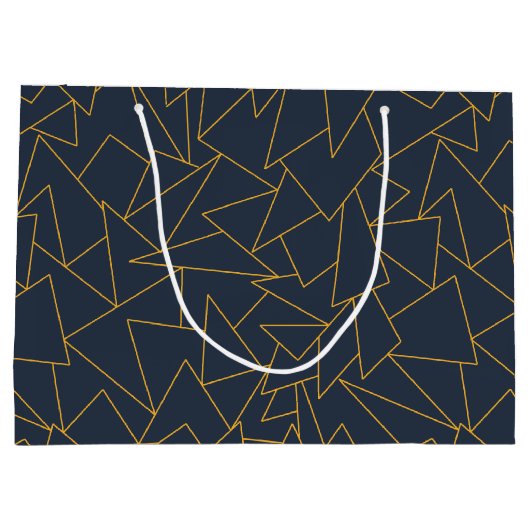 Navy blauw en goud groot cadeauzakje (Achterkant)