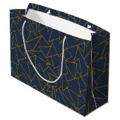 Navy blauw en goud groot cadeauzakje (Achterkant Gekanteld)