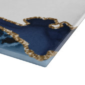 Navy Blauw en Goud Joods Hebreeuws Shabbat Challah Snijplank (Hoek)