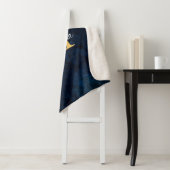 Navy Blauw en Goud Marmer Agaat Sherpa Deken (In situ)