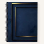 NAVY BLAUW EN GOUD MODERN PLAID PATROON NOTITIEBOEK (Voorkant)