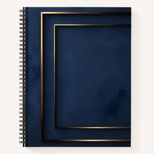 NAVY BLAUW EN GOUD MODERN PLAID PATROON NOTITIEBOEK (Voorkant)