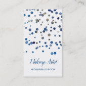 Navy blauw en goud moderne Confetti make-up artist Visitekaartje (Voorkant)
