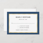 Navy blauw en goud | RSVP (Voorkant / Achterkant)