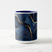 Navy blauw en gouden koffie Mok (Midden)