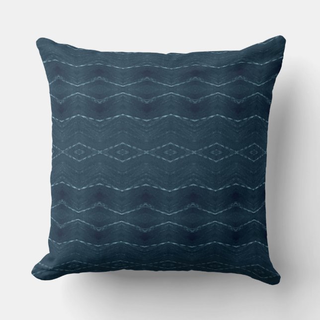 Navy blauw en grijs kussen (Voorkant)