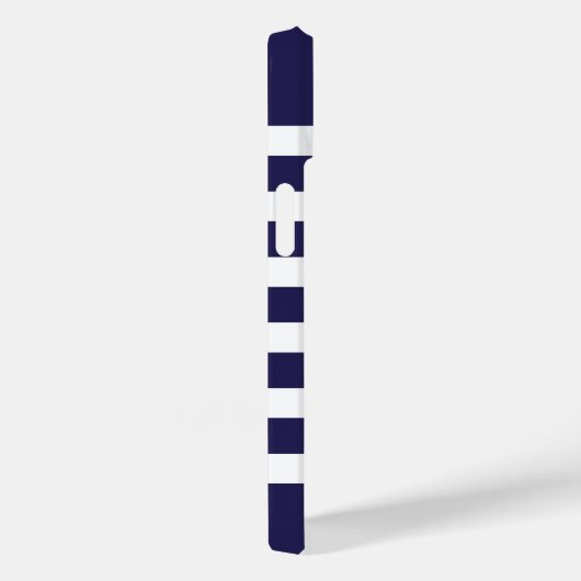 Navy Blauw en Groen Preppy Strepen Monogram Case-Mate iPhone Case (Achterkant / Rechts)