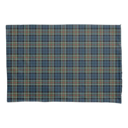 Navy Blauw en Rode Colquhoun Clan Tartan Kussensloop (Voorkant)