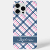 Navy blauw en roze geplakt patroon Case-Mate iPhone case (Achterkant)