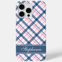 Navy blauw en roze geplakt patroon