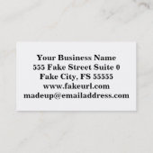 Navy Blauw en Sinaasappel op White Medallion Art Visitekaartje (Achterkant)