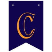 Navy Blauw en Sinaasappel School Kleuren Afstudere Vlaggetjes (Tweede vlag)