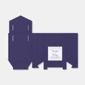 Navy Blauw en Wit Bloemen Bruiloft Favor Box Bedankdoosjes (Uitgevouwen)