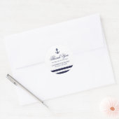 Navy Blauw en Wit Bruiloft Favor Anker Stickers (Envelop)