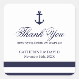 Navy Blauw en Wit Bruiloft Favor Anker Stickers