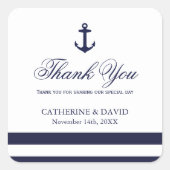 Navy Blauw en Wit Bruiloft Favor Anker Stickers (Voorkant)