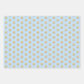 Navy blauw en wit Chanoeka Golden David Star Inpakpapier Vel (Voorkant)