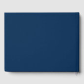 Navy Blauw en Wit Curly Bruiloft Monogram Gastenboek (Achterkant)