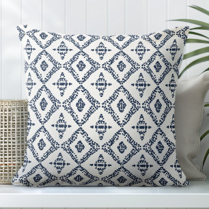 Navy blauw en wit decoratief Sierkussen