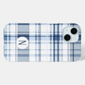 Navy blauw en wit geplakt patroon Case-Mate iPhone case (Achterkant (horizontaal))