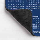 Navy Blauw en Wit Kalender Promotionele Muismat (Hoek)