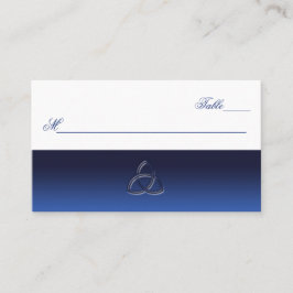 Navy Blauw en Wit Keltische Love Knot Place Card Plaatskaartje