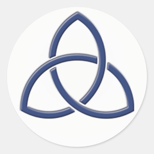 Navy Blauw en Wit Liefdesknoop Bruiloft Sticker (Voorkant)