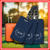 Navy Blauw en Wit | Modern Initialen Monogram