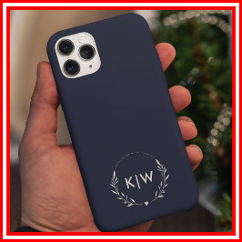Navy Blauw en Wit | Modern Initialen Monogram iPhone 16 Pro Max Hoesje