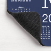 Navy Blauw en Wit Monogram 2025 Kalender Muismat (Hoek)