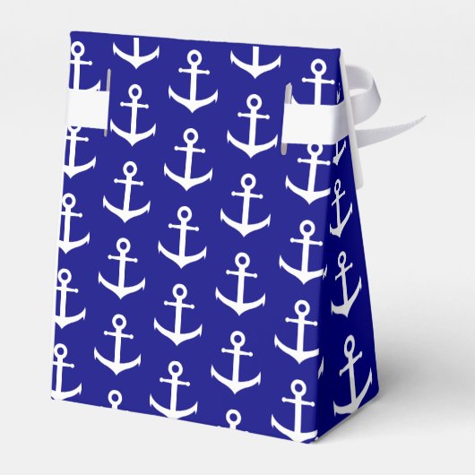 Navy Blauw en Wit Nautisch Dank u Bedankdoosjes (Achterkant)