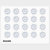 Navy Blauw en Wit Nautisch thema Save our Date Ronde Sticker (Vel)