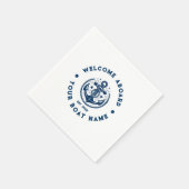 Navy blauw en wit  nautische boot anker 2 servet (Hoek)