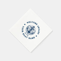 Navy blauw en wit  nautische boot anker 2