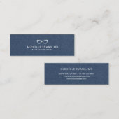 Navy Blauw en Wit Oogheelkundige Bril Logo Mini Visitekaartje (Voorkant / Achterkant)