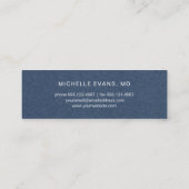 Navy Blauw en Wit Oogheelkundige Bril Logo Mini Visitekaartje (Achterkant)